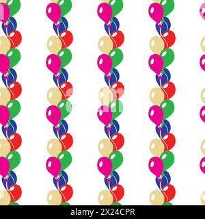 Multi-colored inflatable balls. Seamless pattern. Vector illustration. Stock Vector