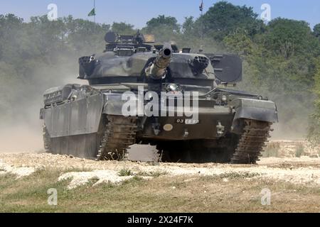 Modern day British Army Chieftain tank on manouvers in Europe. Stock Photo