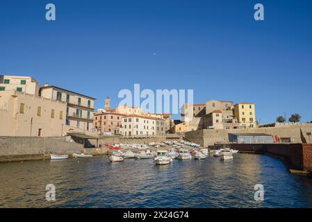 The marina of Piombino (protected dock), Piombino, Tuscany, Italy Stock Photo