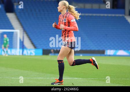 Brighton, UK. 19th Apr, 2024. Brighton, England, April 19th 2024: Kathrine Kuhl (Everton 21) during the WSL game between Brighton Hove Albion and Everton at the Amex Stadium, Brighton, England, on 19 April 2024 (Bettina Weissensteiner/SPP) Credit: SPP Sport Press Photo. /Alamy Live News Stock Photo