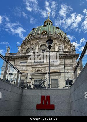 Copenhagen, Denmark - Jul 16, 2023: Frederik's Church - The Marble Church, Copenhagen, Denmark. Stock Photo