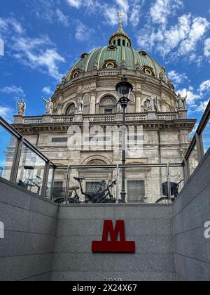 Copenhagen, Denmark - Jul 16, 2023: Frederik's Church - The Marble Church, Copenhagen, Denmark. Stock Photo