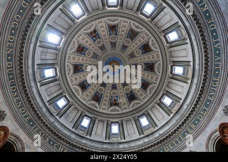 Copenhagen, Denmark - Jul 16, 2023: Frederik's Church in Copenhagen, Denmark. Popularly known as The Marble Church. Stock Photo