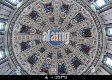 Copenhagen, Denmark - Jul 16, 2023: Frederik's Church in Copenhagen, Denmark. Popularly known as The Marble Church. Stock Photo