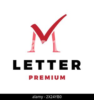Initial Letter M Check Mark Icon Vector Logo Template Illustration Design Stock Vector