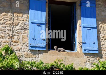 The village of Montignac Lascaux on the banks of the Vézère river in Périgord Noir and at the foot of the Lascaux hill where the most famous prehistor Stock Photo