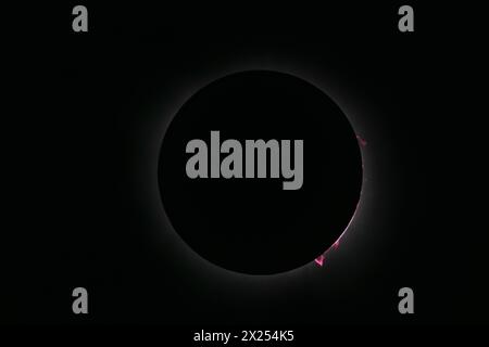 Total solar eclipse close up of solar flares Stock Photo