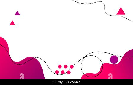 Flat abstract fluid shape wave background with line art. colorful poster design template vector Stock Vector