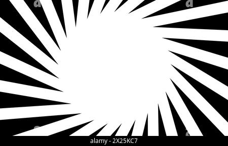 Radial lines frame pattern element. Monochrome abstract background template Stock Vector