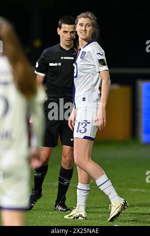 Gent, Belgium. 19th Apr, 2024. Marie Minnaert (13) of Anderlecht pictured during a female soccer game between AA Gent Ladies and RSC Anderlecht on the 5th matchday in play off 1 of the 2023 - 2024 season of Belgian Lotto Womens Super League, on Friday 19 April 2024 in Gent, BELGIUM . Credit: sportpix/Alamy Live News Stock Photo