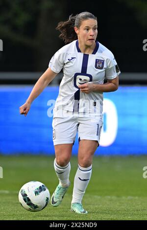 Gent, Belgium. 19th Apr, 2024. Stefania Vatafu (10) of Anderlecht pictured during a female soccer game between AA Gent Ladies and RSC Anderlecht on the 5th matchday in play off 1 of the 2023 - 2024 season of Belgian Lotto Womens Super League, on Friday 19 April 2024 in Gent, BELGIUM . Credit: sportpix/Alamy Live News Stock Photo