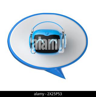 3d rendering ai chatbot or personal assistant robot chat with speech bubble Stock Photo