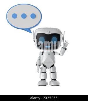3d rendering ai chatbot or personal assistant robot chat with speech bubble Stock Photo