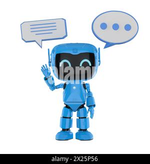 3d rendering ai chatbot or personal assistant robot chat with speech bubble Stock Photo