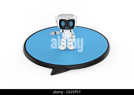 3d rendering ai chatbot or personal assistant robot chat with speech bubble Stock Photo