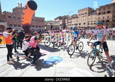 May 20, 2021- Professional Cycling departure 12 th stage Giro d'Italia Cycling, Siena, Tuscany, Italy Stock Photo