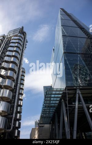 Leadenhall and Lloyds Buildings in London, UK Stock Photo