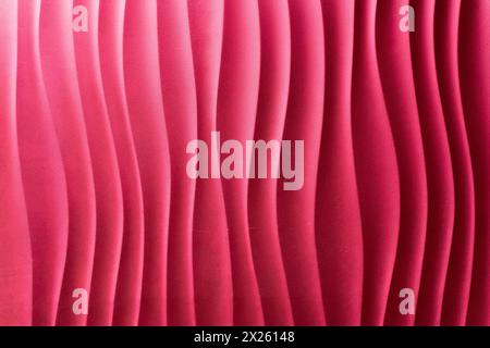 Abstract curve of pink wavy vertical lines, background. Fashionable pink stripes texture design. Can be used for cover, poster, banner network, flyer, Stock Photo