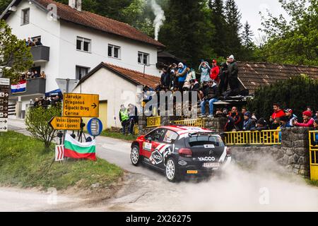Zagreb, Croatie. 20th Apr, 2024. 20 ROSSEL Yohan, DUNAND Arnaud, Citroen C3 Rally2, action during the Croatia Rally 2024, 4th round of the 2024 WRC World Rally Car Championship, from April 18 to 21, 2024 at Zagreb, Croatia - Photo Nikos Katikis/DPPI Credit: DPPI Media/Alamy Live News Stock Photo