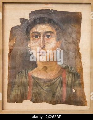 Egypt, Cairo, Egyptian Museum, Fayum portrait, from Hawara. Stock Photo