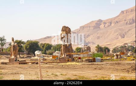 Egypt, Luxor West bank, Kom el Hettan, the million years temple of Amenhotep 3 : Second pylon (2024). Stock Photo