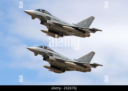 Two German Air Force Eurofighter EF2000's at the 2023 Slovakian International Air Fest (SIAF). Stock Photo