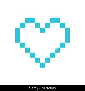 Pixelated heart icon. Isolated on white background. Stock Vector