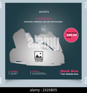 Luxury car sale social media post banner template. Stock Vector