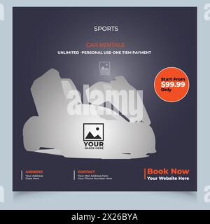 Black friday car sale social media post template Stock Vector