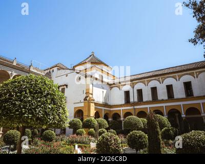 Small Garden (Jardin Chico) at Casa de Pilatos (Pilates House) Palace Interior - Seville, Andalusia, Spain Stock Photo