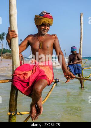 Stilt fishing in Koggala, Sri Lanka, Asia Stock Photo - Alamy
