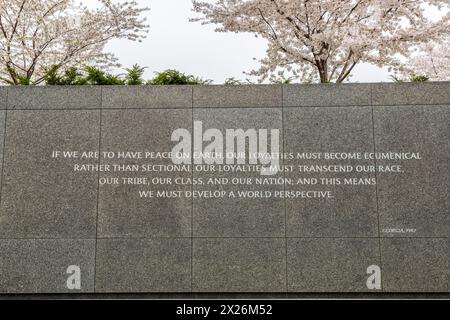 Washington, D.C.  Martin Luther King, Jr. Memorial Quotation. Stock Photo