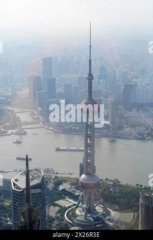 View from the 632 metre high Shanghai Tower, nicknamed The Twist ...