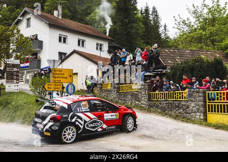 20 ROSSEL Yohan, DUNAND Arnaud, Citroen C3 Rally2, action during the Croatia Rally 2024, 4th round of the 2024 WRC World Rally Car Championship, from April 18 to 21, 2024 at Zagreb, Croatia Stock Photo