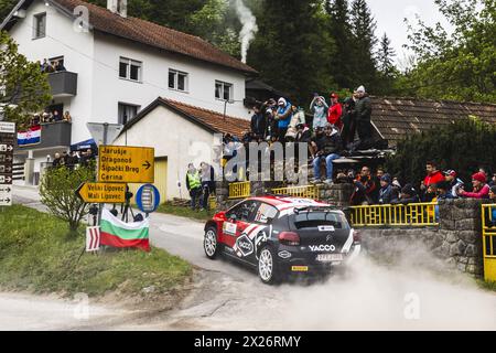 20 ROSSEL Yohan, DUNAND Arnaud, Citroen C3 Rally2, action during the Croatia Rally 2024, 4th round of the 2024 WRC World Rally Car Championship, from April 18 to 21, 2024 at Zagreb, Croatia Stock Photo
