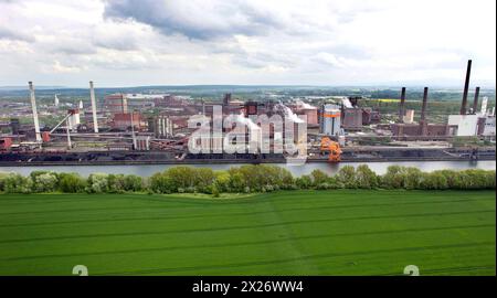 Aerial view of Salzgitter AG steelworks, 09.05.2015, Salzgitter, Lower Saxony, Germany Stock Photo