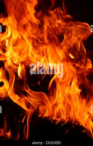 red big fire hot flames burning Stock Photo