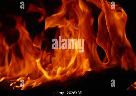 red big fire hot flames burning Stock Photo
