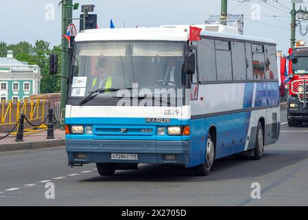 SAINT PETERSBURG, RUSSIA - MAY 25, 2019: Rare model of the Ikarus-253.52 tourist bus on the retro transport parade Stock Photo