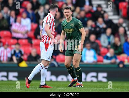 Adam Randell of Plymouth Argyle in action  during the Sky Bet Championship match Stoke City vs Plymouth Argyle at Bet365 Stadium, Stoke-on-Trent, United Kingdom, 20th April 2024  (Photo by Stan Kasala/News Images) in ,  on 4/20/2024. (Photo by Stan Kasala/News Images/Sipa USA) Stock Photo