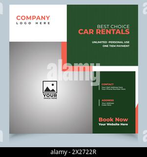 Car Wash Flyer or Car Rent Business Flyer, poster, Cover, Brochure Template For Social media post Web Template , Cleaning Service Banner Stock Vector