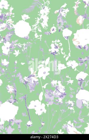 botanical wallpaper seamless pattern. Floral abstract print. Artistic seamless pattern. Fashionable template for design Stock Vector