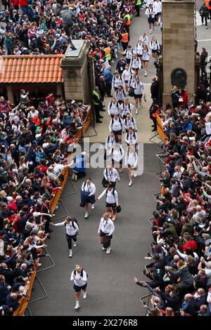 London, UK. 20th Apr, 2024. Red roses arriving for the England v Ireland match at Twickenham Stadium for the Guinness Women's Six Nations. London, UK Credit: ️ Elsie Kibue/Alamy Live News Stock Photo