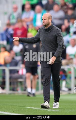 Elche, Spain. 20th Apr, 2024. ELCHE, SPAIN - APRIL 20: Miguel Angel Ramirez Head Coach of Real Sporting de Gijon looks on during the LaLiga Hypermotion match between Elche CF and Real Sporting de Gijon at Manuel Martinez Valero Stadium, on April 20, 2024 in Elche, Spain. (Photo By Francisco Macia/Photo Players Images) Credit: Magara Press SL/Alamy Live News Stock Photo