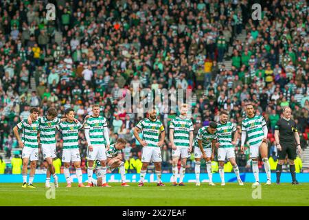 Glasgow, UK. 20th Apr, 2024. In the first round of the Scottish Gas Men's Scottish Cup semi-finals, Aberdeen play Celtic at Hampden Park, Glasgow, UK. Credit: Findlay/Alamy Live News Stock Photo