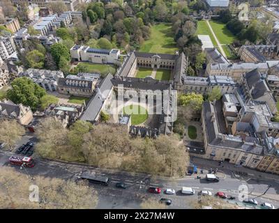 Aerial view of St John's College, University of Oxford, Oxford, UK. Stock Photo