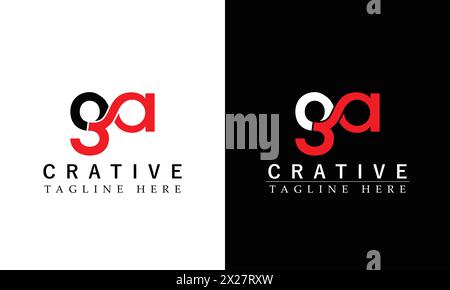 ga logo idea,ga idea,icon set,ga technology logo,ga icon symbol,ga design element,ga minimalist logo,ga web logo,ga branding Stock Vector