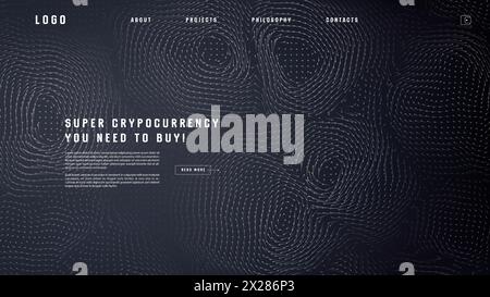 Landing page abstract design with vector field forces matris. Colorful template for website or app. Magnetic flow chart Stock Vector