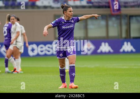 Florence, Italy. 20th Apr, 2024. Florence, Italy, April 20th 2024: Verònica Boquete (87 Fiorentina) during the Serie A Women League match between Fiorentina Women and Roma Women at Viola Park in Florence, Italy. (Sara Esposito/SPP) Credit: SPP Sport Press Photo. /Alamy Live News Stock Photo