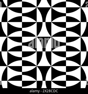 Seamless pattern. Black and white geometric background. Vector art. Stock Vector